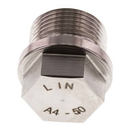 Plug G3/4'' Stainless steel with Collar and External Hex 40bar (562.0psi)