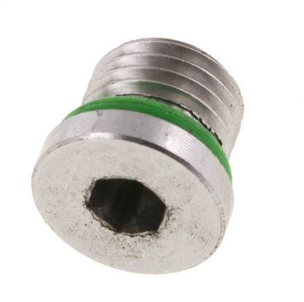 Plug UNF 7/16''-20 Stainless steel FKM with Internal Hex 630bar (8851.5psi)