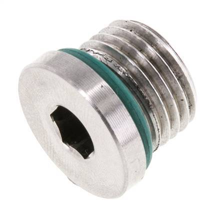 Plug UNF 9/16INCH-18 Stainless steel FKM with Internal Hex 630bar (8851.5psi)