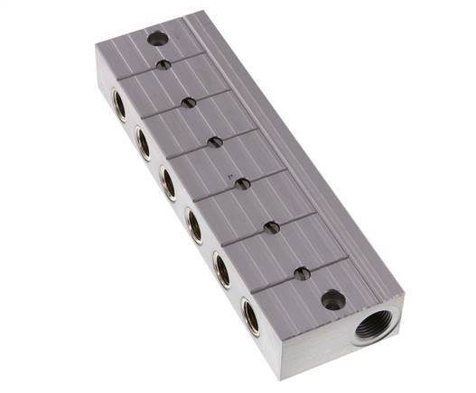 Distributor Bar with Ball Valves 2xG3/8'' - 6xG1/4'' Stainless Steel PN 10