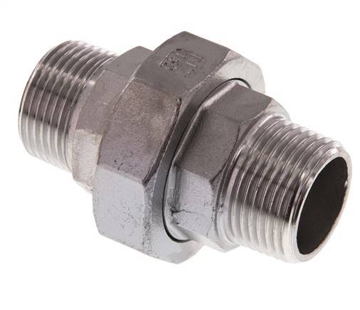 Union Straight Connector R1'' Stainless Steel Flat Seal PTFE 16bar (224.8psi)