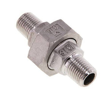 Union Straight Connector R1/4'' Stainless Steel Flat Seal PTFE 16bar (224.8psi)