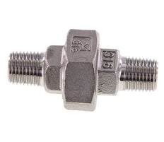 Union Straight Connector R1/4'' Stainless Steel Flat Seal PTFE 16bar (224.8psi)