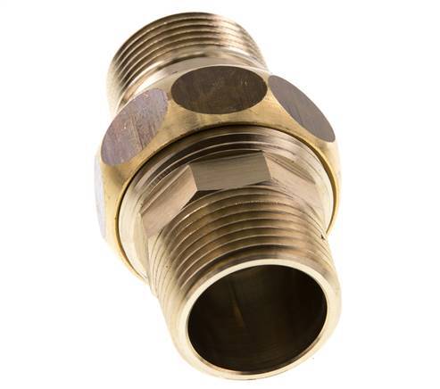 Union Straight Connector R1'' Brass Flat Seal Centellen 16bar (224.8psi)