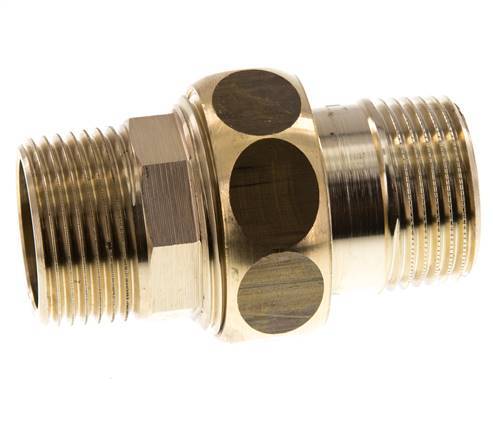 Union Straight Connector R1'' Brass Flat Seal Centellen 16bar (224.8psi)