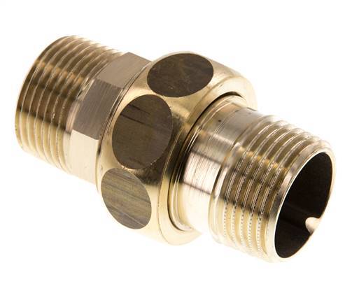 Union Straight Connector R1'' Brass Flat Seal Centellen 16bar (224.8psi)