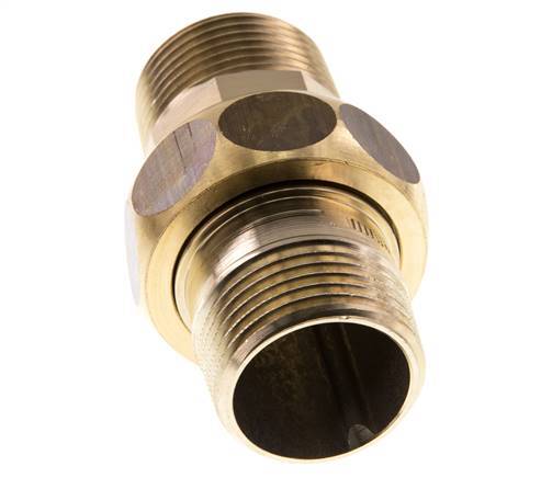 Union Straight Connector R1'' Brass Flat Seal Centellen 16bar (224.8psi)