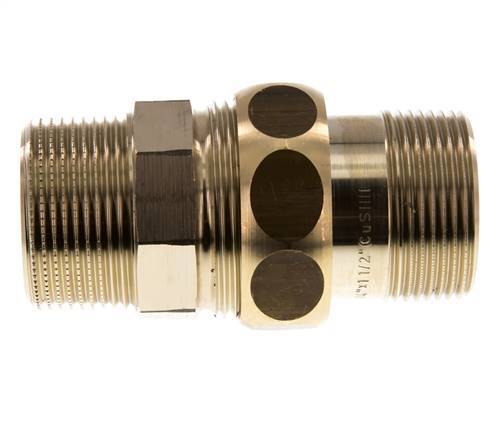 Union Straight Connector R1 1/4'' Brass Flat Seal Centellen 16bar (224.8psi)