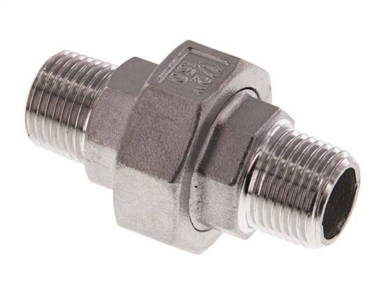 Thread Connectors R 1 2 Union Straight Connector R1/2'' Stainless Steel Flat Seal PTFE 16bar ...