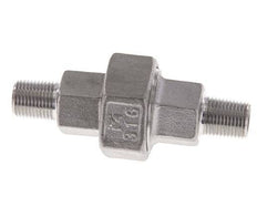 Union Straight Connector R1/8'' Stainless Steel Flat Seal PTFE 16bar (224.8psi)