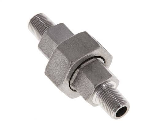 Union Straight Connector R1/8'' Stainless Steel Flat Seal PTFE 16bar (224.8psi)
