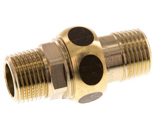 Union Straight Connector R1/2'' Brass Flat Seal Centellen 16bar (224.8psi)