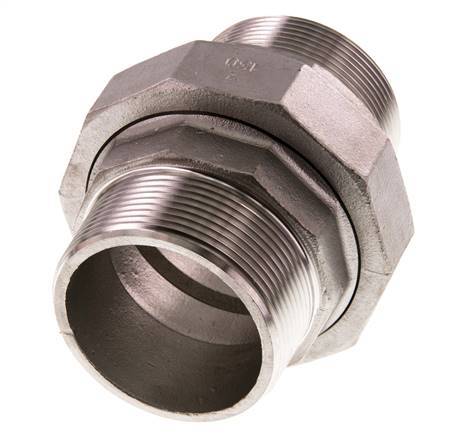 Union Straight Connector R2'' Stainless Steel Flat Seal PTFE 16bar (224.8psi)