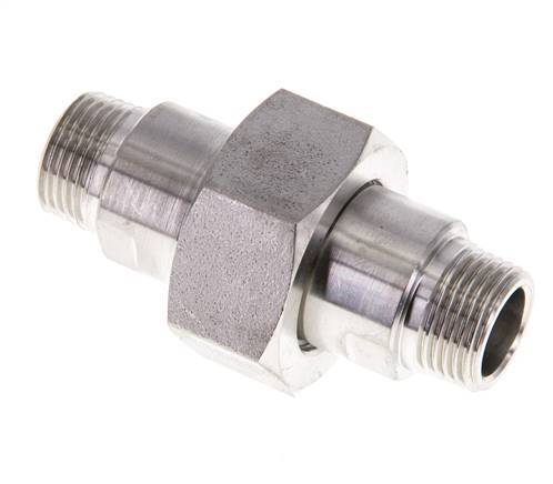 Double Nipple R3/8'' Separable Stainless Steel Flat Seal PTFE 40bar (562.0psi)