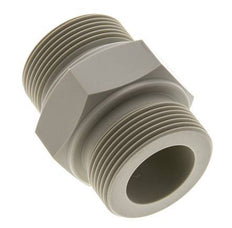 Double Nipple G1 1/2'' Polypropylene (pp) 10bar (140.5psi) FDA 55mm Hex