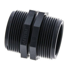 Double Nipple G1 1/2'' Polypropylene (pp) 10bar (140.5psi) FDA 54mm Hex