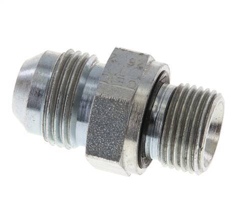 JIC Double Nipple G3/8'' x UNF 3/4''-16 Steel NBR 275bar (3863.75psi) [2 Pieces]