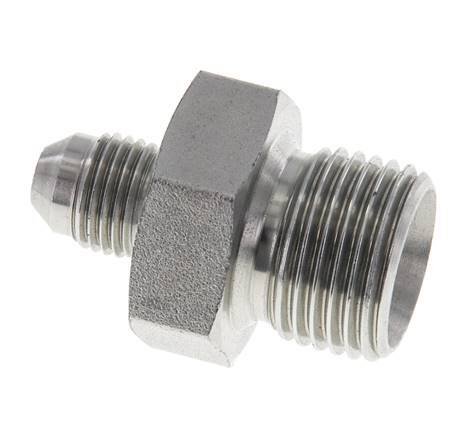 JIC Double Nipple G1/2'' x UNF 1/2''-20 Steel NBR 275bar (3863.75psi)