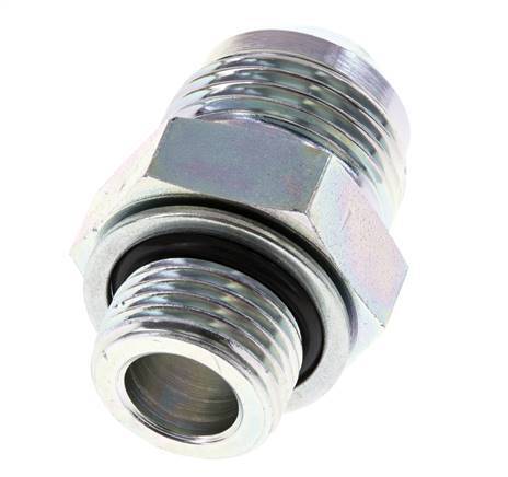 JIC Double Nipple G1/2'' x UN 1-1/16''-12 Steel NBR 210bar (2950.5psi)