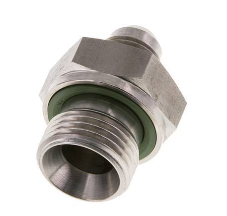 JIC Double Nipple G1/2'' x UNF 9/16''-18 Stainless Steel FKM 275bar (3863.75psi)