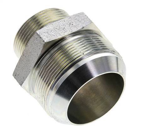 JIC Double Nipple G1 1/2'' x UN 2-1/2''-12 Steel NBR 80bar (1124.0psi)