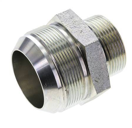 JIC Double Nipple G1 1/2'' x UN 2-1/2''-12 Steel NBR 80bar (1124.0psi)