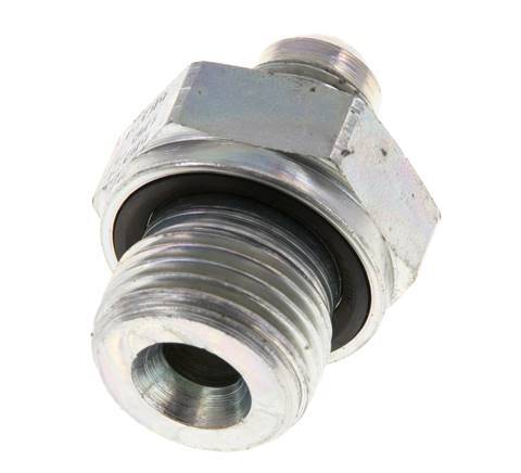 JIC Double Nipple G1/2'' x UNF 9/16''-18 Steel NBR 275bar (3863.75psi) [2 Pieces]