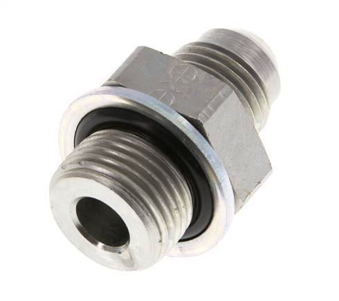 JIC Double Nipple G3/8'' x UNF 9/16''-18 Steel NBR 275bar (3863.75psi) [2 Pieces]