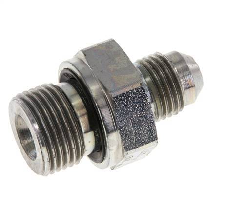 JIC Double Nipple G3/8'' x UNF 1/2''-20 Steel NBR 275bar (3863.75psi) [2 Pieces]