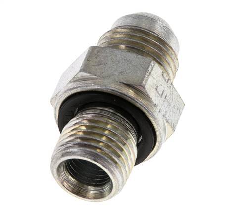 JIC Double Nipple G1/4'' x UNF 9/16''-18 Steel NBR 275bar (3863.75psi) [2 Pieces]