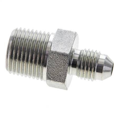 JIC Double Nipple UNF 7/16''-20 x 3/8'' NPT Steel 210bar (2950.5psi) [2 Pieces]