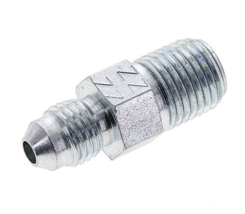 JIC Double Nipple UNF 7/16''-20 x 1/4'' NPT Steel 275bar (3863.75psi) [2 Pieces]