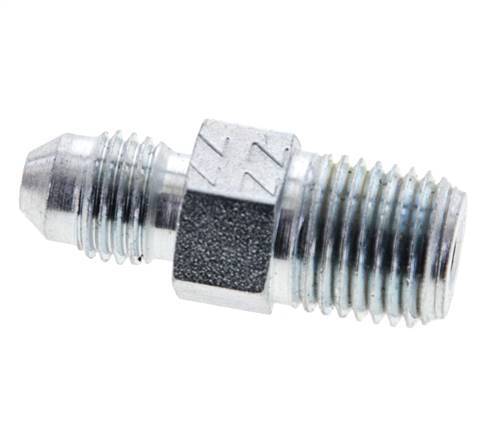 JIC Double Nipple UNF 7/16''-20 x 1/4'' NPT Steel 275bar (3863.75psi) [2 Pieces]