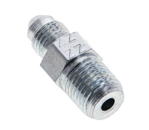 JIC Double Nipple UNF 7/16''-20 x 1/4'' NPT Steel 275bar (3863.75psi) [2 Pieces]