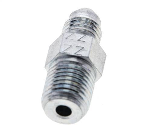 JIC Double Nipple UNF 7/16''-20 x 1/4'' NPT Steel 275bar (3863.75psi) [2 Pieces]