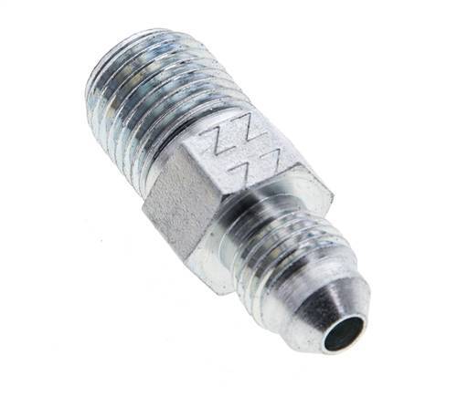 JIC Double Nipple UNF 7/16''-20 x 1/4'' NPT Steel 275bar (3863.75psi) [2 Pieces]