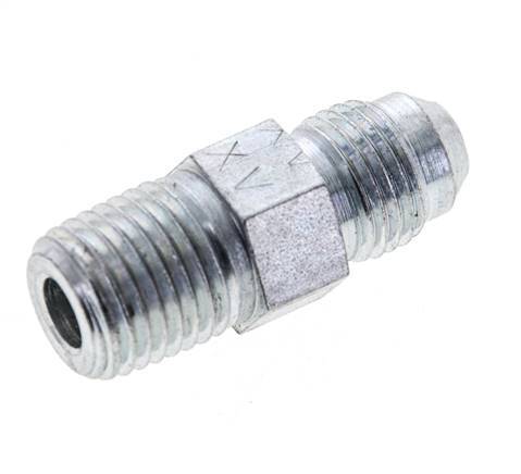 JIC Double Nipple UNF 1/2''-20 x 1/4'' NPT Steel 275bar (3863.75psi) [2 Pieces]