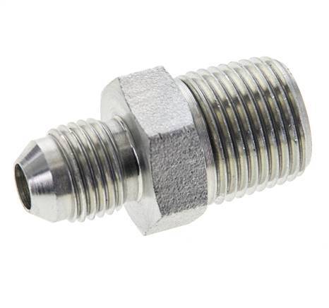 JIC Double Nipple UNF 1/2''-20 x 3/8'' NPT Steel 210bar (2950.5psi) [2 Pieces]