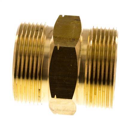 Double Nipple G1 1/2'' Male x Male Left Hand Brass 16bar (224.8psi) 50mm Hex