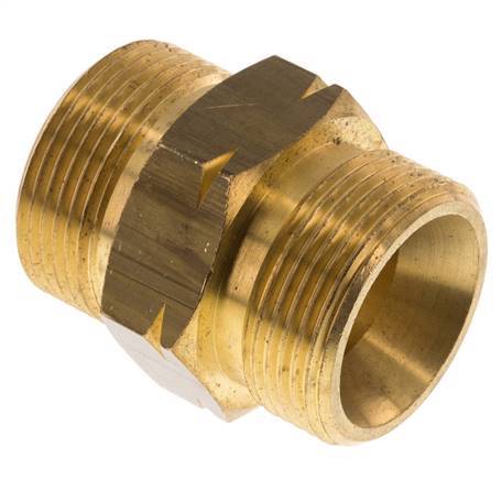 Double Nipple G1 1/4'' Male x Male Left Hand Brass 16bar (224.8psi) 46mm Hex