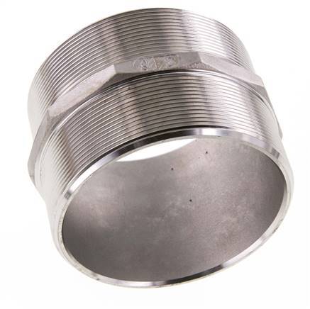 Double Nipple G4'' Stainless Steel Flat Seal 16bar (224.8psi) 117mm Hex