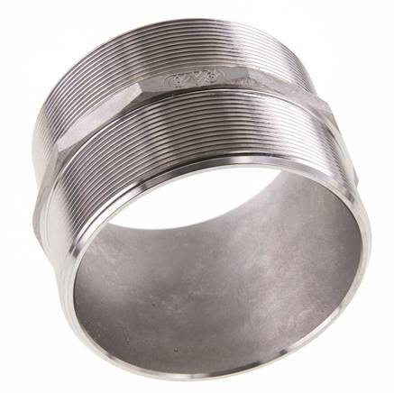 Double Nipple G4'' Stainless Steel Flat Seal 16bar (224.8psi) 117mm Hex