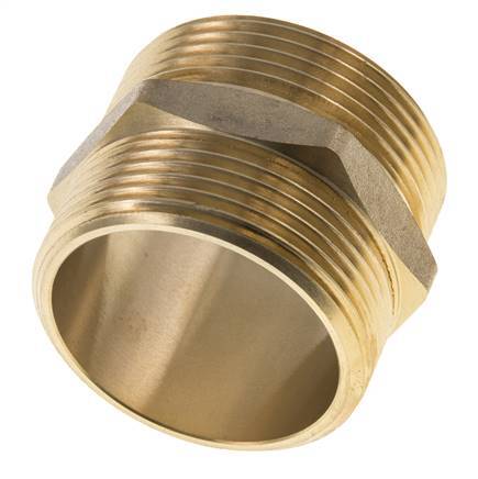 Double Nipple G1 1/2'' Brass Flat Seal 16bar (224.8psi) 48mm Hex