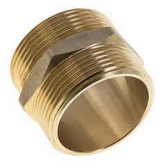 Double Nipple G1 1/2'' Brass Flat Seal 16bar (224.8psi) 48mm Hex