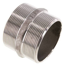 Double Nipple G2 1/2'' Stainless Steel Flat Seal 16bar (224.8psi) 78mm Hex