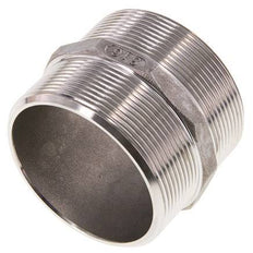 Double Nipple G2 1/2'' Stainless Steel Flat Seal 16bar (224.8psi) 78mm Hex