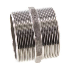 Double Nipple G2 1/2'' Stainless Steel Flat Seal 16bar (224.8psi) 78mm Hex