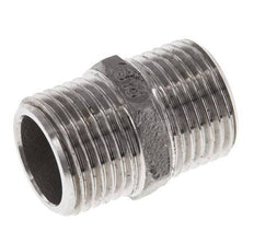 Double Nipple G1/2'' Stainless Steel Flat Seal 16bar (224.8psi) 22mm Hex