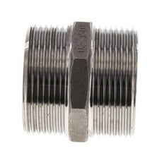 Double Nipple G1 1/2'' Stainless Steel Flat Seal 16bar (224.8psi) 51mm Hex