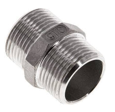 Double Nipple G3/4'' Stainless Steel Flat Seal 16bar (224.8psi) 29mm Hex